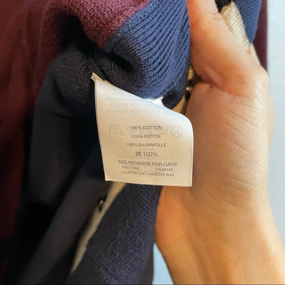 J.Crew Colorblock Side Snap Slits Knit Sweater
